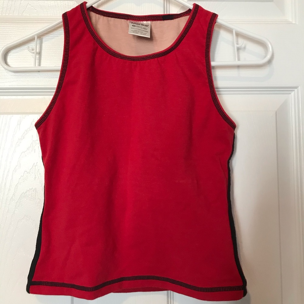 Marisa red cotton and spandex athletic top